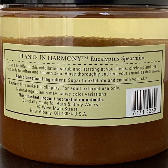 Bath & Body Works Aromatherapy EUCALYPTUS SPEARMINT Soothing Sugar Scrub *RARE* - Picture 6 of 9
